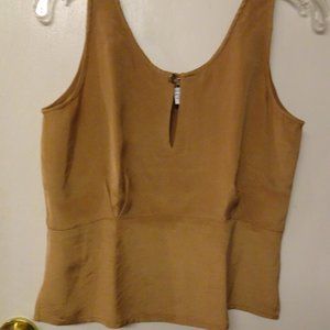 VTG Patrick Collection thick 100% Silk Camel Fitted Tank S